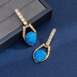 Alexis Bittar Natural White Turquoise Stud Earrings
